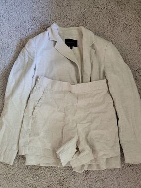 Banana Republic Linen Blend Blazer And Shorts Set